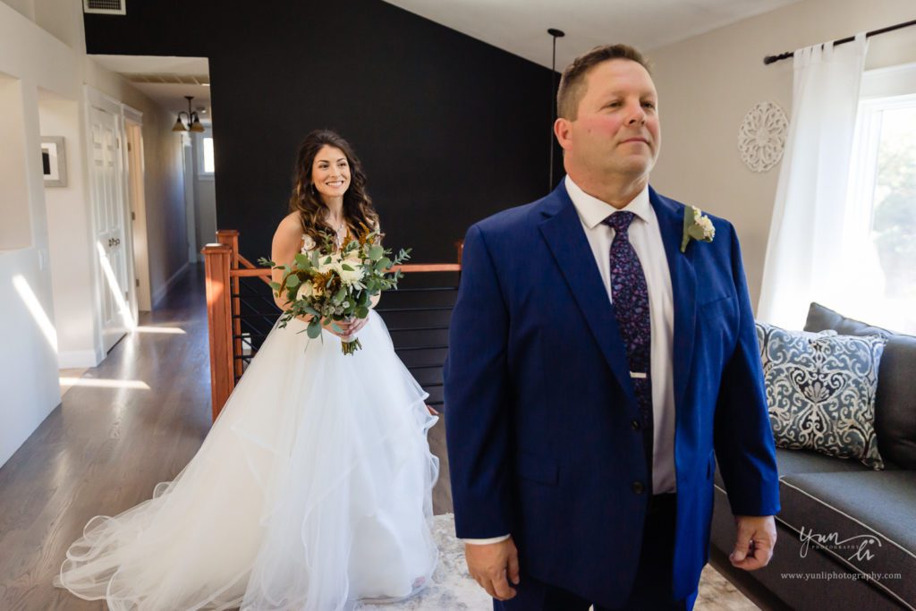 First look with bride's dad-Long Island Wedding Photographer-Yun Li Photography