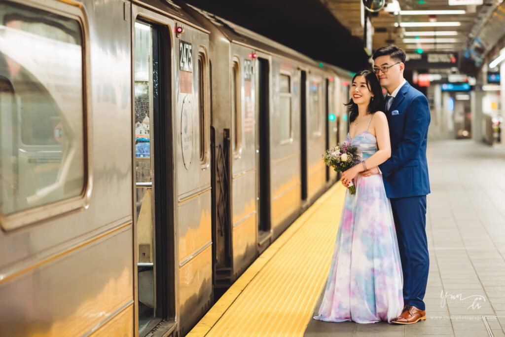NYC Subway Engagement Picture - New York Wedding Photographer