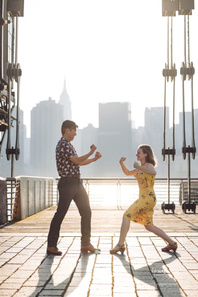 Engagement Picture at Gantry Plaza State Park - Long Island Wedding Photographer - Yun Li Photography