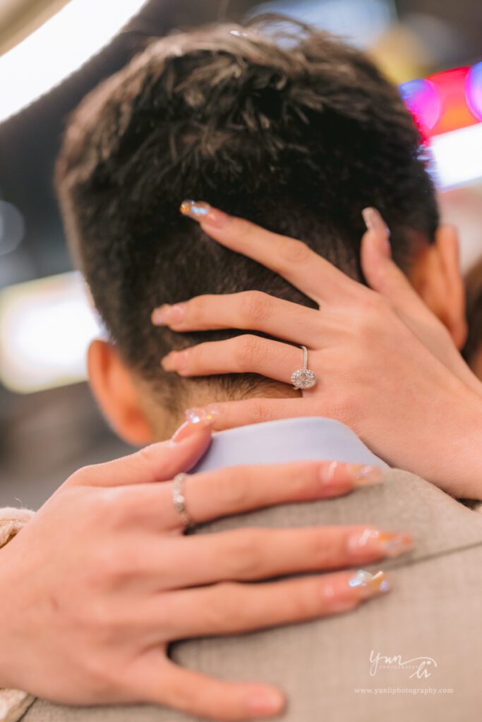 surprise marriage proposal at Time Square engagement pictures - New York Wedding Photographer