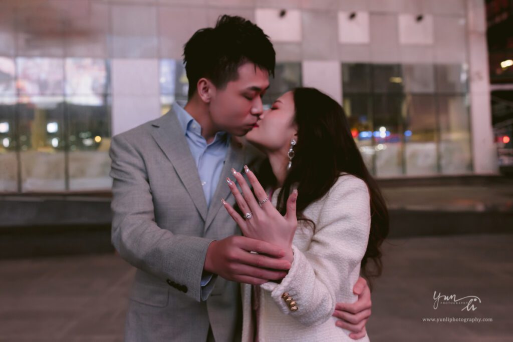 surprise marriage proposal at Time Square engagement pictures - New York Wedding Photographer