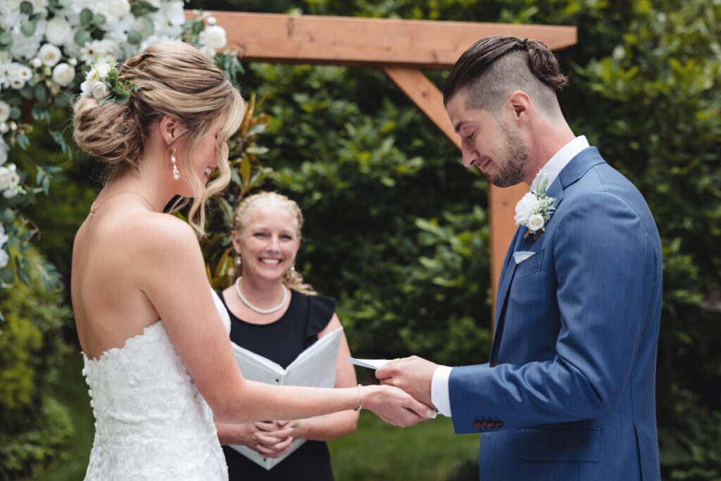 Backyard Wedding Ceremony - Long Island Wedding Photography - Yun Li Photography