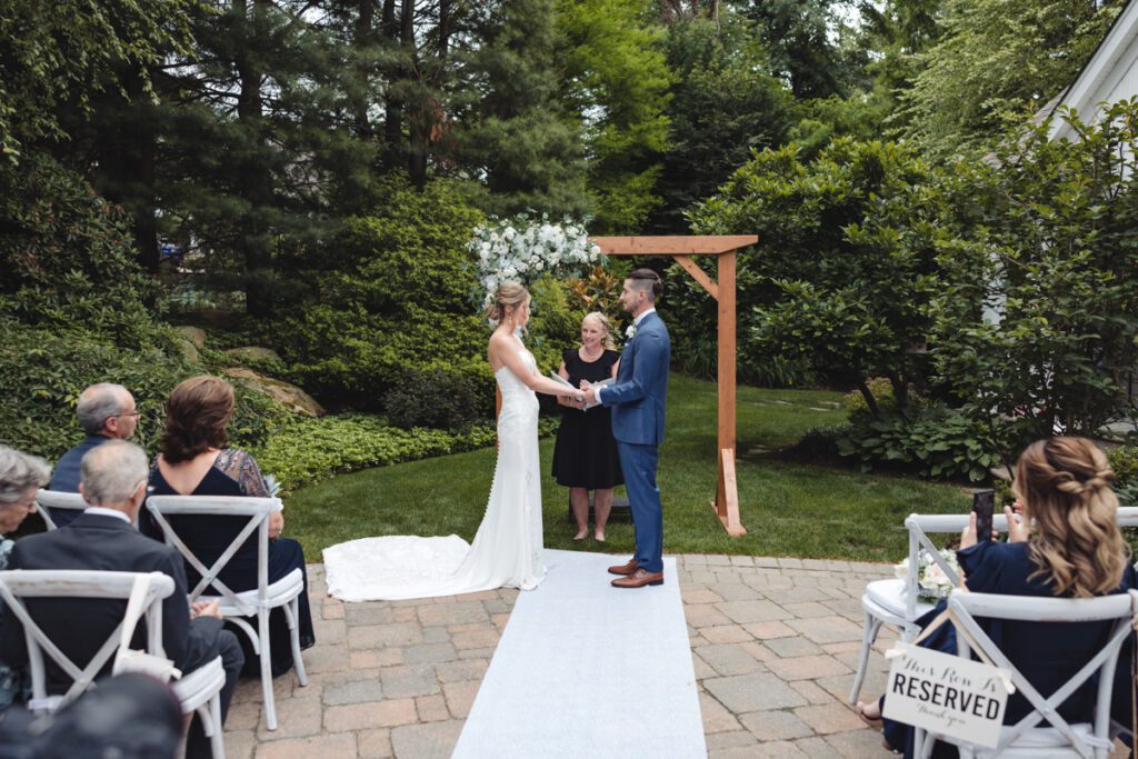 Backyard Wedding Ceremony - Long Island Wedding Photography - Yun Li Photography