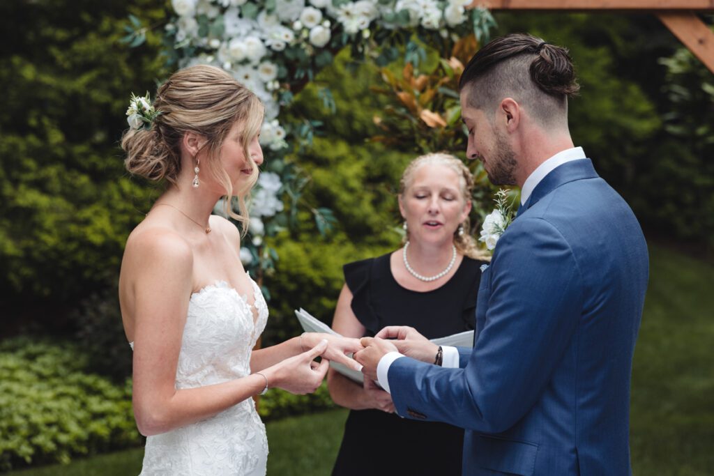 Backyard Wedding Ceremony - Long Island Wedding Photography - Yun Li Photography