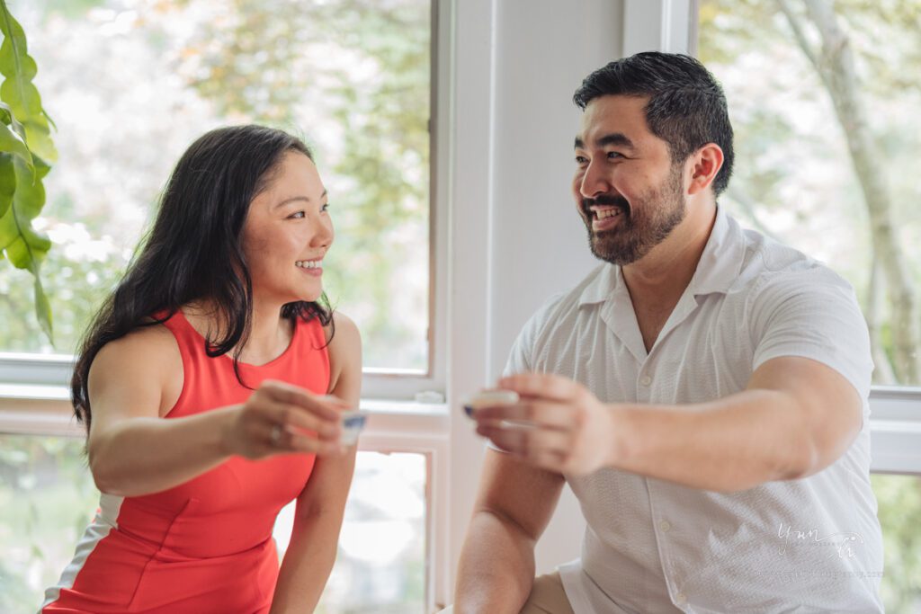 At Home Lifestyle Engagement Picture - Long Island Wedding Photographer - Yun Li Photography