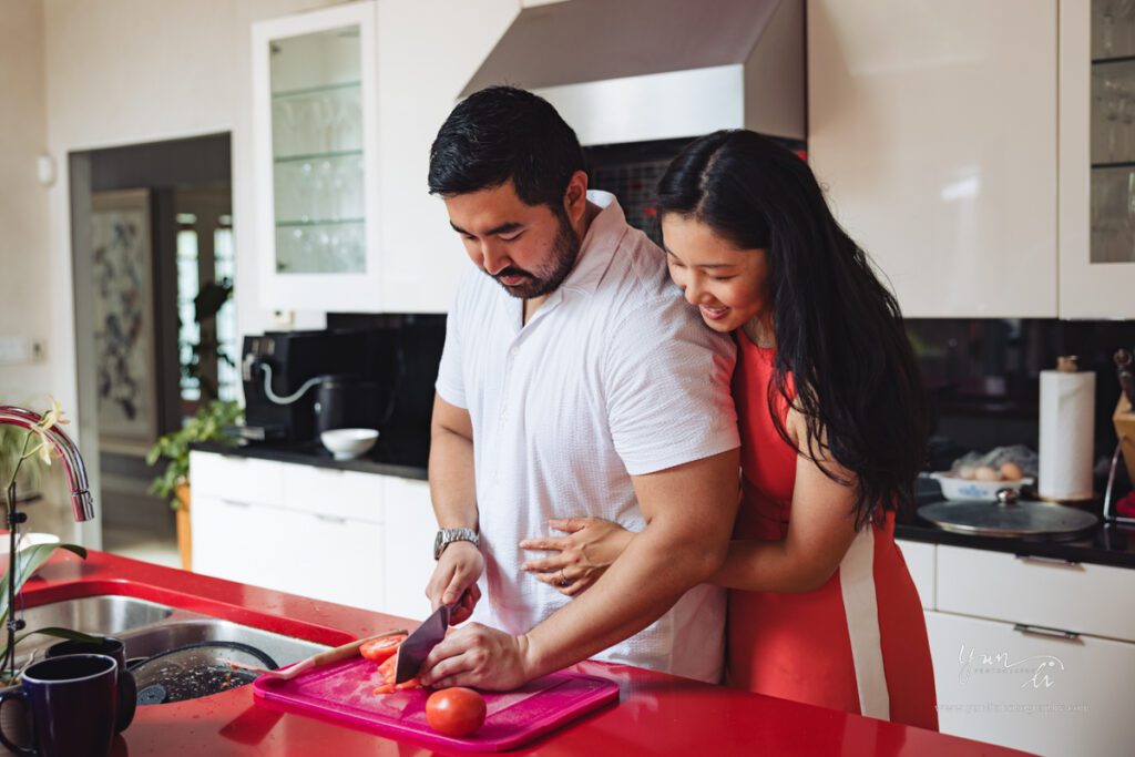 At Home Lifestyle Engagement Picture - Long Island Wedding Photographer - Yun Li Photography