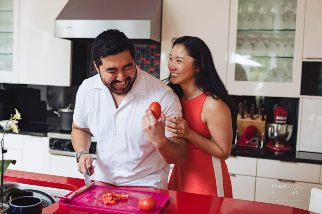 At Home Lifestyle Engagement Picture - Long Island Wedding Photographer - Yun Li Photography