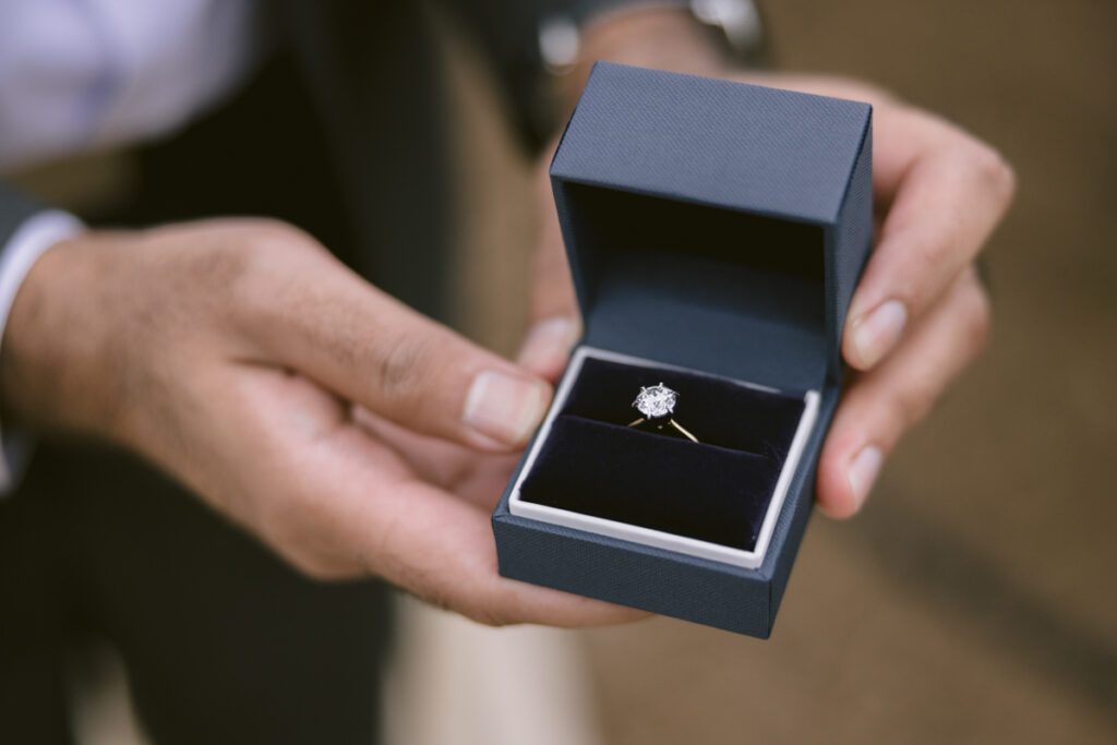Surprise proposal/Engagement picture at Planting Fields - Long Island Wedding Photographer