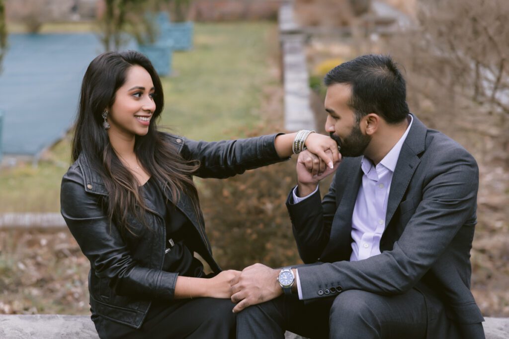 Surprise proposal/Engagement picture at Planting Fields - Long Island Wedding Photographer