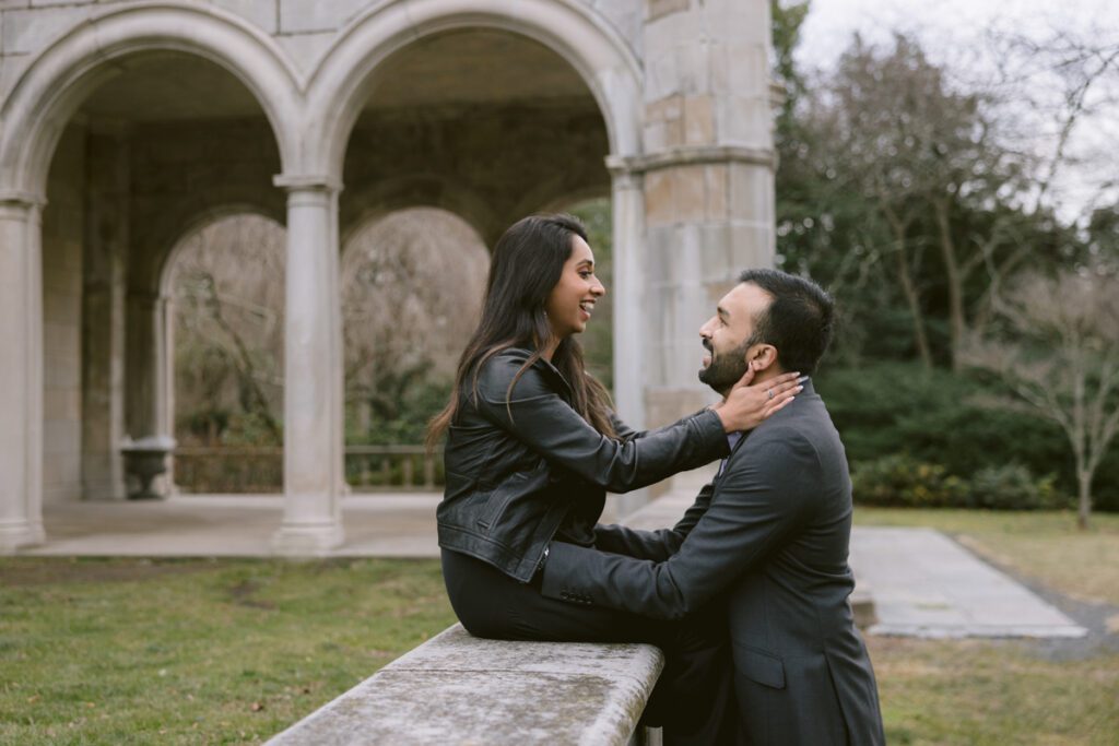 Surprise proposal/Engagement picture at Planting Fields - Long Island Wedding Photographer