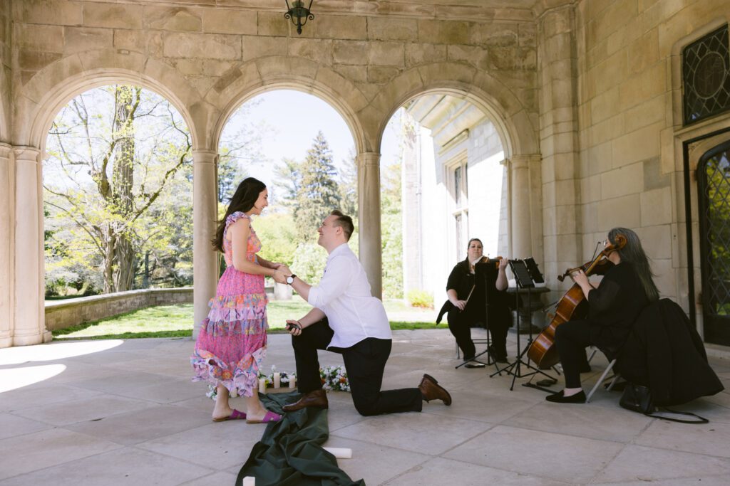 Surprise proposal engagement pictures at Planting Fields Arboretum - Long Island Wedding Photographer - Yun Li Photography