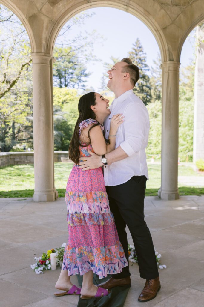 Surprise proposal engagement pictures at Arboretum - Long Island Wedding Photographer - Yun Li Photography