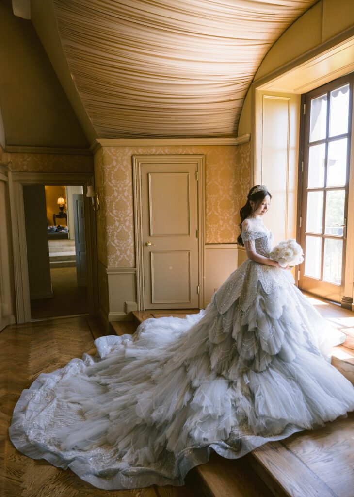 Wedding dress by The Atelier at Oheka Castle - New York Wedding Photographer - Yun Li Photography