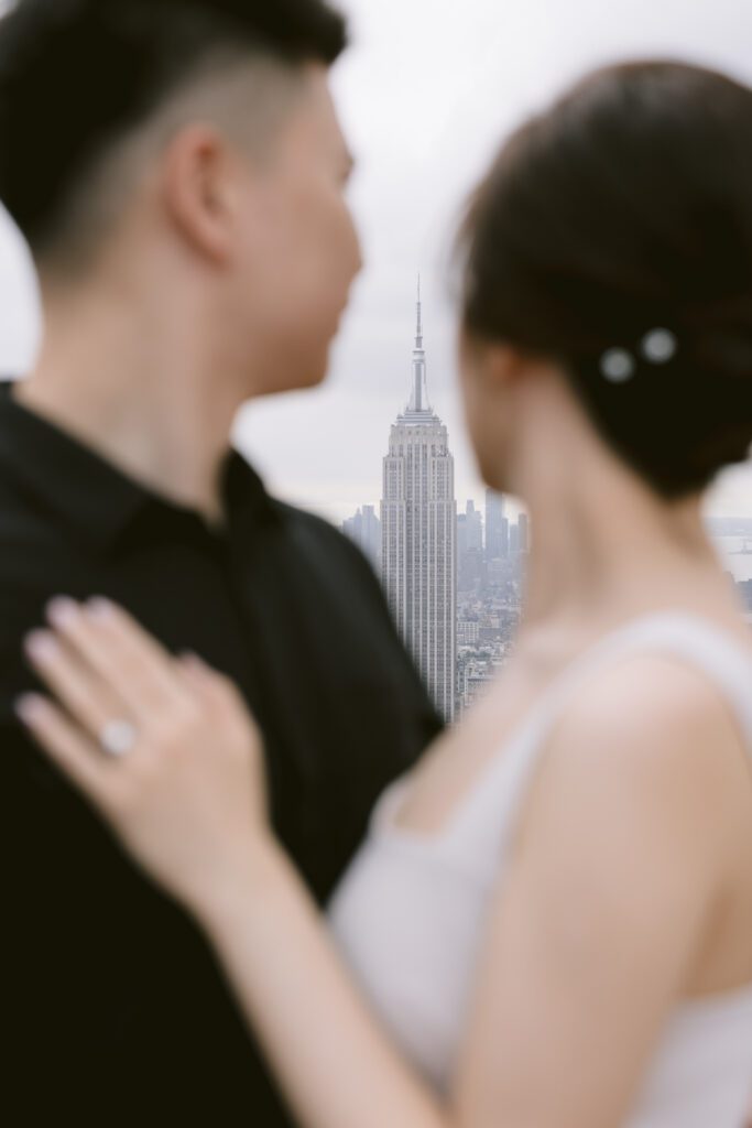 Engagement picture at Top of the Rock - New York Wedding Photographer